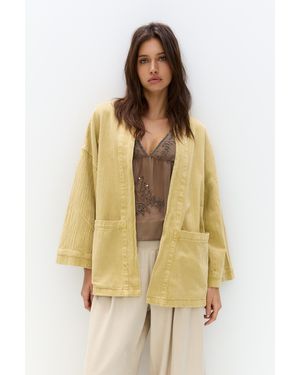 Pull&Bear Washed Kimono Jacket - Natural