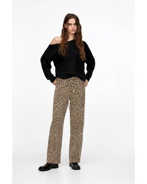 Pull&Bear Baggy-Jeans Im Leoparden-Look - Schwarz