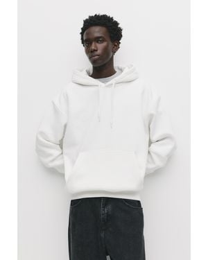 Pull&Bear Basic Hoodie - White