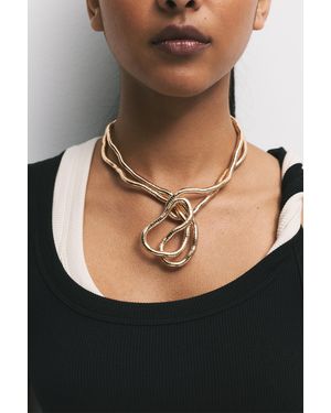Pull&Bear Metallisierte Halskette - Weiß