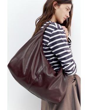 Pull&Bear Maxi Tote Bag - Purple