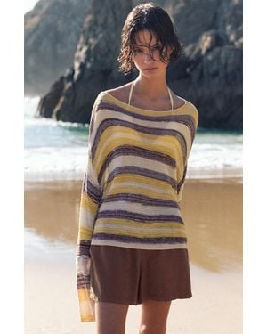 Pull&Bear Pullover Im Lockeren Strickmuster Mit Space-Dye-Optik - Schwarz