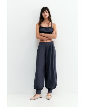 Pull&Bear Rustic Sarouel Trousers - Blue
