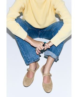 Pull&Bear Mary Jane Ballerina Shoes - White