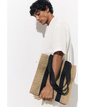 Pull&Bear Woven Shopper Bag - Natural