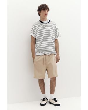 Pull&Bear Stwd Jogger Bermuda Shorts - White