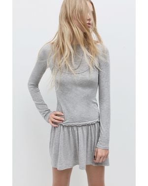 Pull&Bear Double Short Dress - Grey