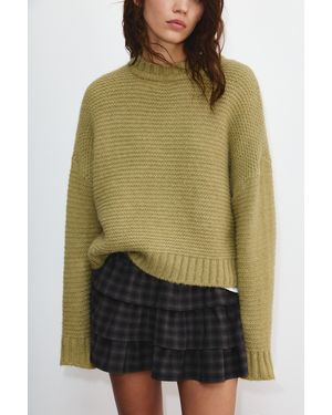 Pull&Bear Chunky Knit Jumper - Green