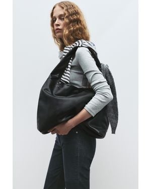 Pull&Bear Shopper Aus Kunstleder - Schwarz