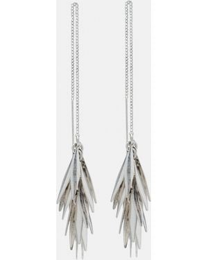 Pull&Bear Leaf Dangle Earrings - White