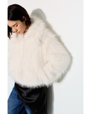 Pull&Bear Faux Fur Jacket - Natural