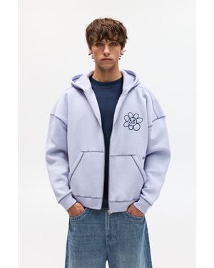 Pull&Bear Bráulio Amado Zip-Up Hoodie - Blue