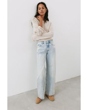 Pull&Bear Baggy-Jeans Mit Nieten - Blau