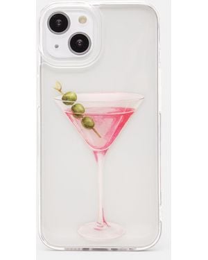 Pull&Bear Iphone-Hülle Mit Cocktailglas-Motiv - Weiß