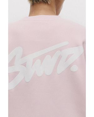 Pull&Bear Stwd Round Neck Sweatshirt - Pink