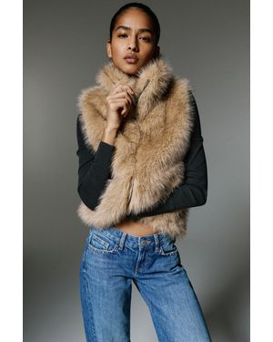 Pull&Bear Faux Fur Vest - Grey