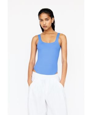 Pull&Bear Strappy Polyamide Bodysuit - Blue