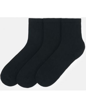 Pull&Bear Pack Of 3 Pairs Of Stwd Socks - Black