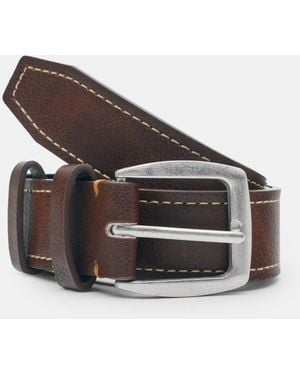 Pull&Bear Kunstledergürtel Mit Ziernähten - Braun