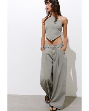 Pull&Bear Wide-Leg Jeans With Darts - Grey