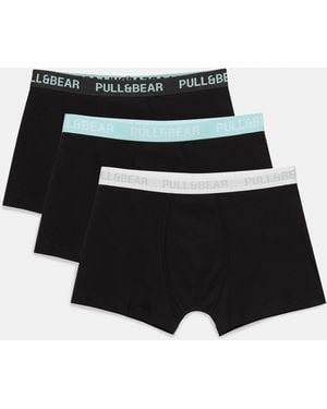 Pull&Bear Pack Of 3 Boxers - Black