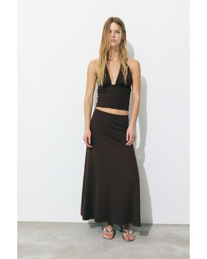 Pull&Bear Ausgestellter Midirock - Schwarz