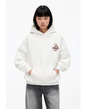 Pull&Bear Stwd Dog Hoodie - White