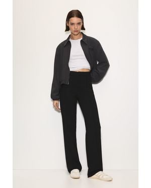 Pull&Bear Smart Trousers With Seam Detail - Black