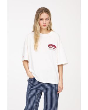 Pull&Bear Potato Graphic T-Shirt - White