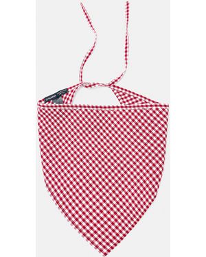 Pull&Bear Gingham Check Bandanna Scarf - Pink
