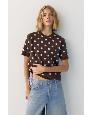 Pull&Bear Polka Dot Knit Top - White