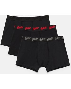 Pull&Bear 3Er-Pack Stwd-Boxershorts - Schwarz