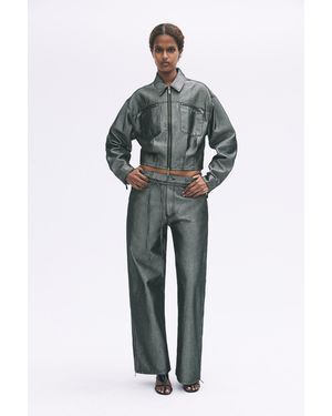 Pull&Bear Shimmery Baggy Jeans With Belt - Metallic