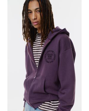 Pull&Bear One Piece Zip-Up Hoodie - Purple