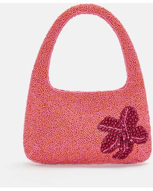 Pull&Bear Beaded Mini Shoulder Bag - Red