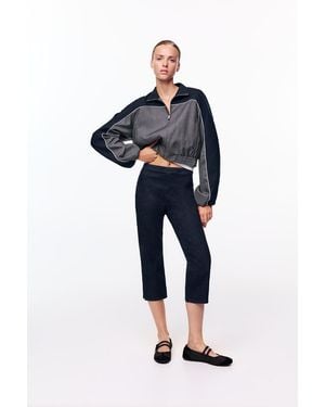 Pull&Bear Seamless Capris Jeans - Blue