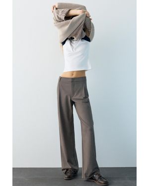 Pull&Bear Darted Smart Trousers - Blue