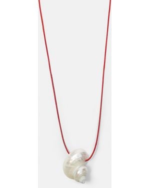 Pull&Bear Seashell Pendant Necklace - White