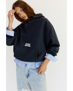Pull&Bear Hoodie With Cat Graphic - Blue