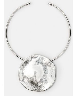 Pull&Bear Rigid Pendant Necklace - White