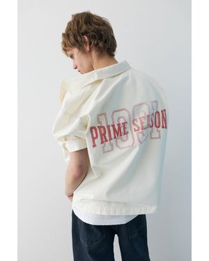 Pull&Bear Short Sleeve Stwd Studio Shirt - White