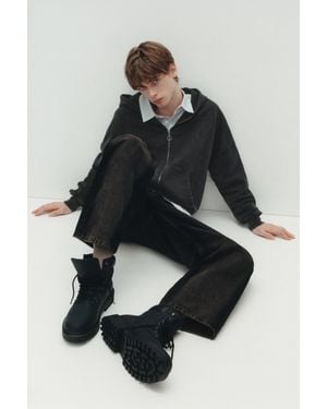 Pull&Bear Stwd Lace-Up Boots - Black