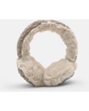 Pull&Bear Contrast Faux Fur Ear Muffs - Grey