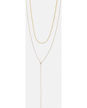 Pull&Bear Pack Of Lariat Necklaces - White