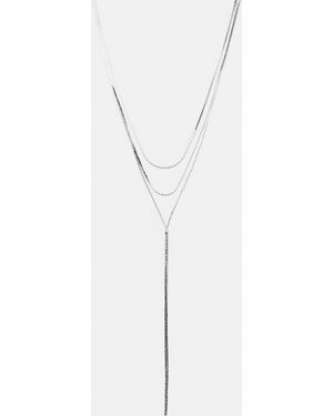 Pull&Bear Lariat Necklace - White