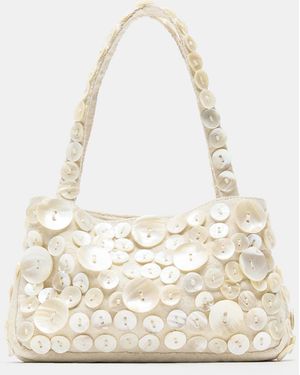 Pull&Bear Shoulder Bag With Buttons - White