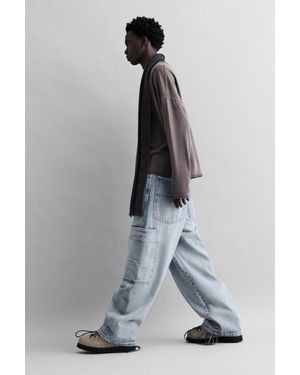 Pull&Bear Super Baggy Cargo Jeans - Blue