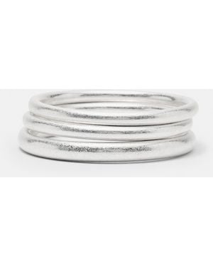 Pull&Bear Pack Of 3 Rigid Bracelets - White