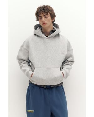 Pull&Bear Stwd Embroidered Hoodie - Grey