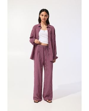 Pull&Bear Striped Pyjama Bottoms - Red